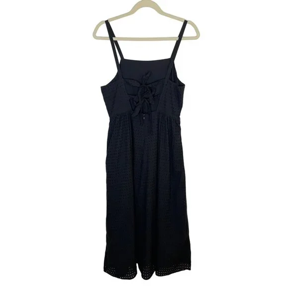 J. Crew Black Eyelet Tie Back Sundress, 4P - Picture 2 of 8